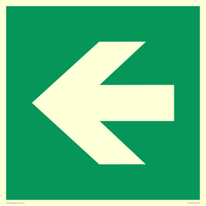 E913 Safe condition: Left arrow (90 deg supplimentary)